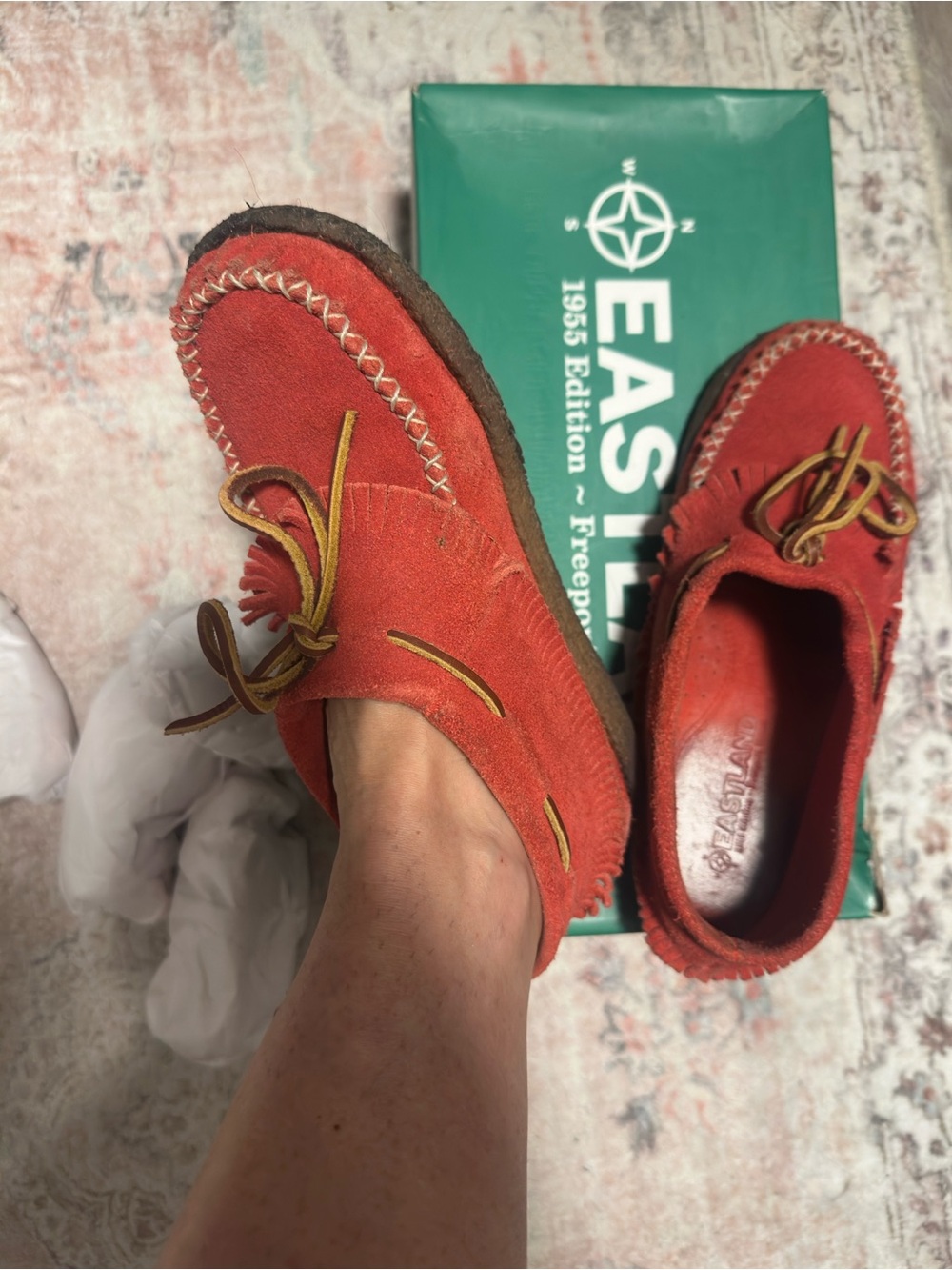 Red Suede Moccasin